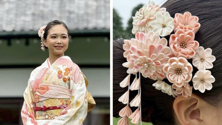 【確認用】つまみ細工  成人式 つまみ細工成人式婚礼用髪飾り「波葵陽」 | hanahana千華