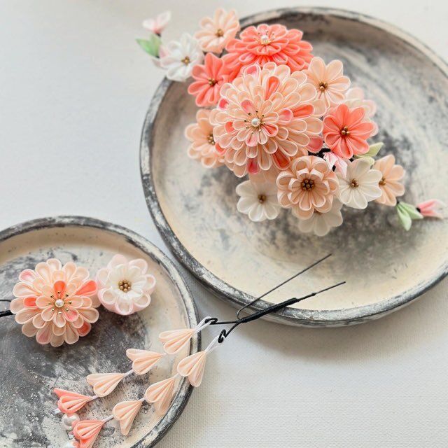 Image for the Tweet beginning: #髪飾り　#つまみ細工　#すずまち 